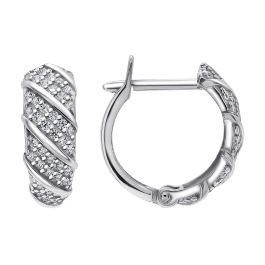 Серьги из серебра с фианитами