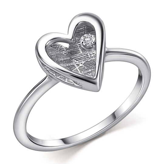 Кольцо из серебра с бриллиантом