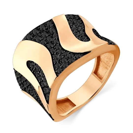 Серьги из золота с черными фианитами