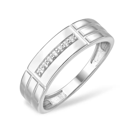 Кольцо из серебра с ситаллом и фианитами