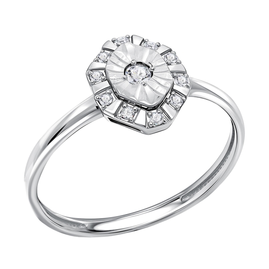 Кольцо из золота с фианитами