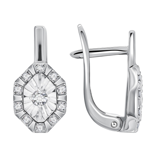 Кольцо из белого золота с бриллиантами