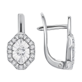 Серьги из белого золота с бриллиантами