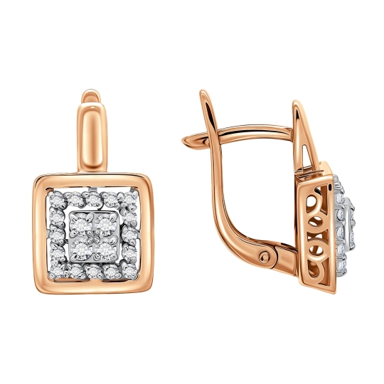 Серьги из лимонного золота с бриллиантами