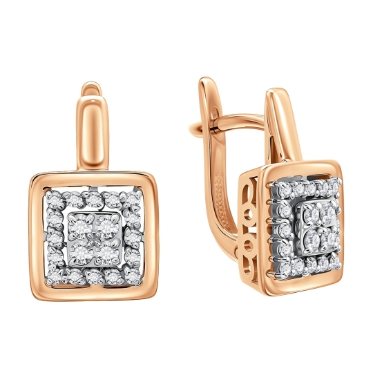 Серьги из лимонного золота с бриллиантами