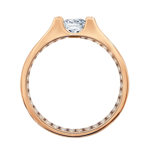 Кольцо из золота с рубиновыми корундами и фианитами