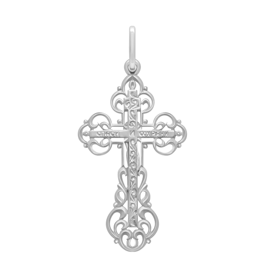 Подвеска-крест из серебра с эмалью