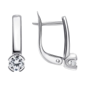 Серьги из серебра с фианитами