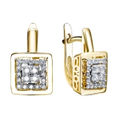 Серьги из лимонного золота с бриллиантами