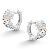 Серьги из серебра с золотой вставкой и бриллиантами