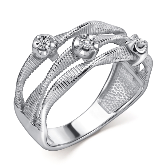 Кольцо из серебра с бриллиантом