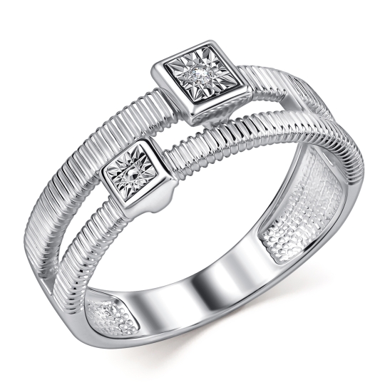 Кольцо из серебра с бриллиантом