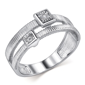 Кольцо из серебра с бриллиантом