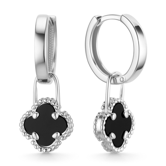 Серьги из серебра с позолотой и фианитами