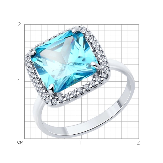 Кольцо из серебра с фианитами