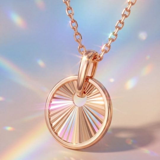 Подвеска из лимонного золота с алмазной гранью