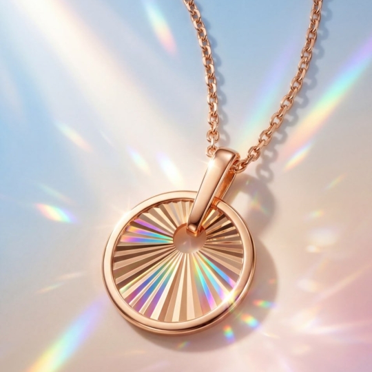 Подвеска из лимонного золота с алмазной гранью