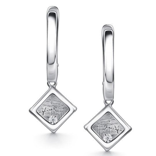 Серьги из серебра с бриллиантами