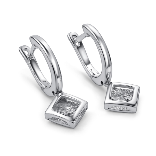 Серьги из серебра с бриллиантами