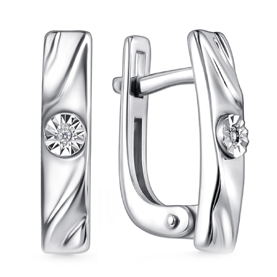 Кольцо из серебра с бриллиантом