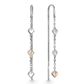 Серьги из серебра с золотыми вставками и бриллиантами