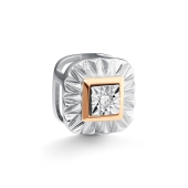 Подвеска из серебра с золотой вставкой и бриллиантом