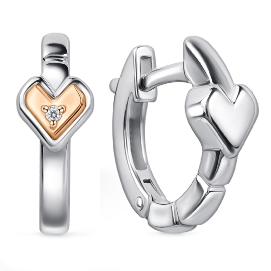 Серьги из серебра с бриллиантами