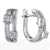 Серьги из серебра с бриллиантами