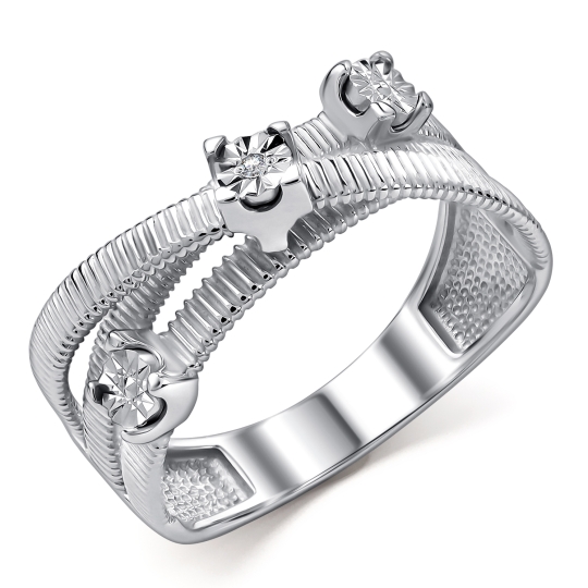 Кольцо из серебра с бриллиантом