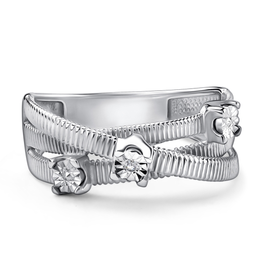 Кольцо из серебра с бриллиантом