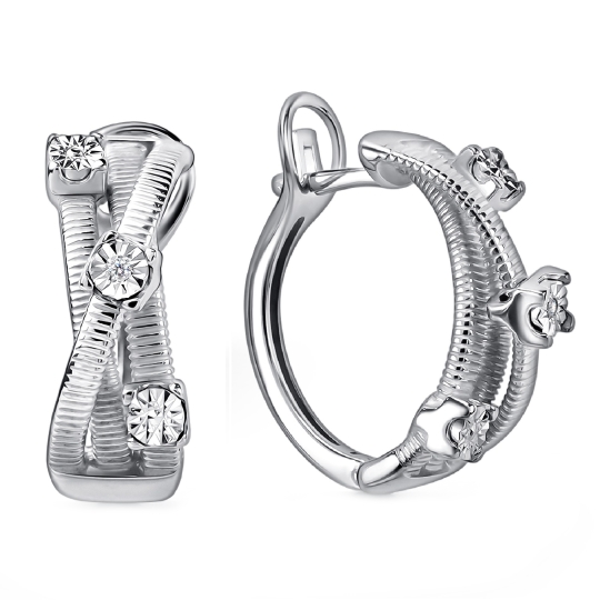 Серьги из серебра с бриллиантами