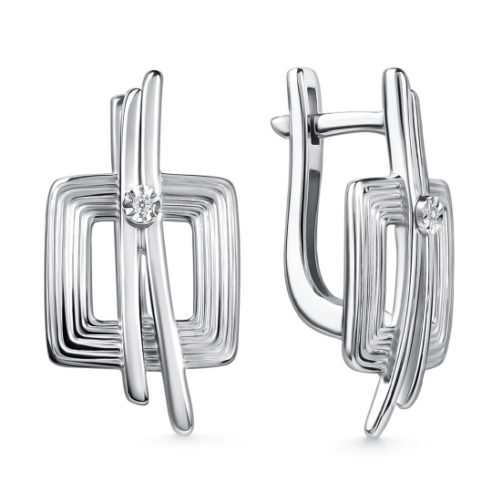 Серьги из серебра с бриллиантами