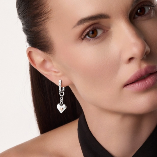 Серьги-трансформеры из серебра с золотыми вставками и бриллиантами