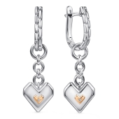 Серьги-трансформеры из серебра с золотыми вставками и бриллиантами