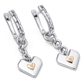 Серьги-трансформеры из серебра с золотыми вставками и бриллиантами