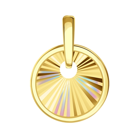 Подвеска из золота с сапфировым корундом и фианитами