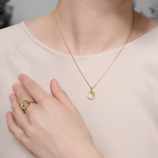 Подвеска из золота с сапфировым корундом и фианитами