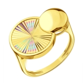 Кольцо из лимонного золота с алмазной гранью