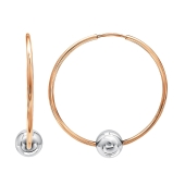 Серьги-конго из комбинированного золота