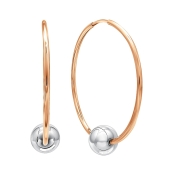 Серьги-конго из комбинированного золота