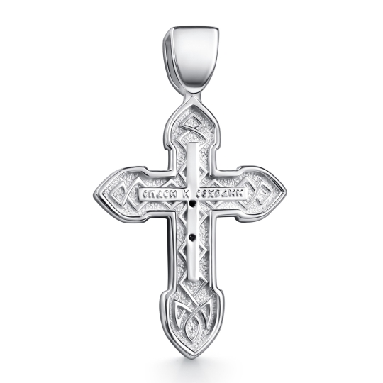 Подвеска-крест из серебра с бриллиантом