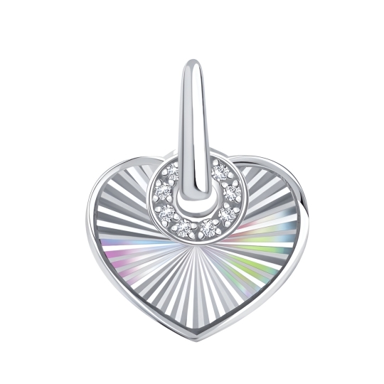 Подвеска из лимонного золота с алмазной гранью и фианитами