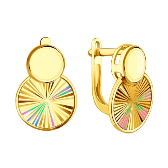 Серьги из золота с рубиновыми корундами