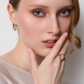 Серьги из лимонного золота с алмазной гранью