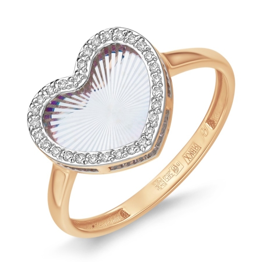 Кольцо из белого золота с алмазной гранью