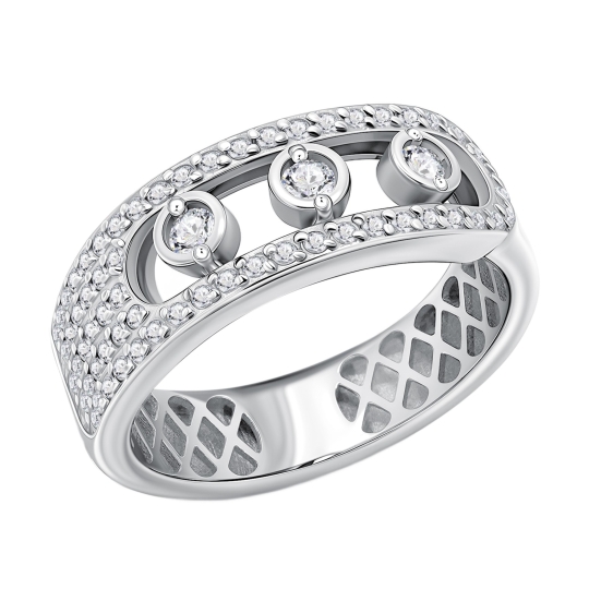 Серьги из серебра с фианитами