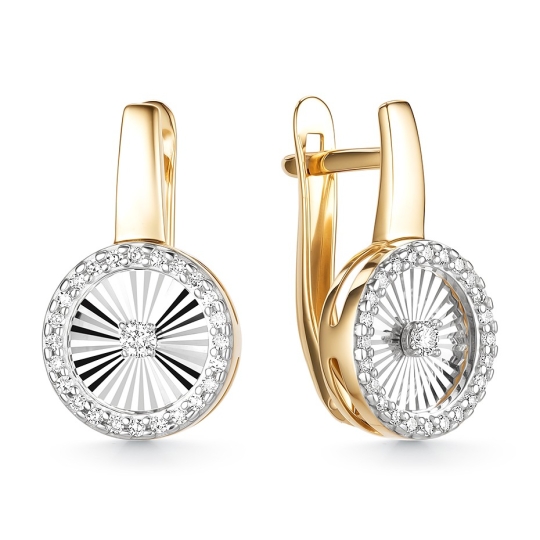 Серьги из золота с фианитами