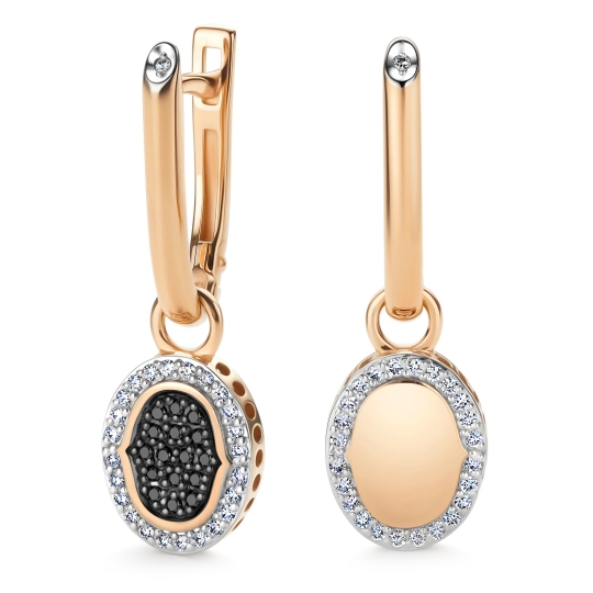 Подвеска из золота с бриллиантами и черными бриллиантами