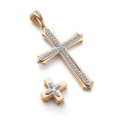 Подвеска-крест из золота с бриллиантами