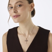 Подвеска-крест из золота с бриллиантами